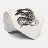 Vintage Rattlesnake Reptile Snake Sjabloon Stropdas (Opgerold)