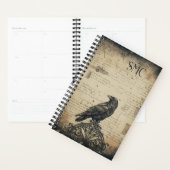 Vintage Raven Donkere Academische Script Planner (Display)
