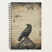 Vintage Raven Donkere Academische Script Planner (Voorkant)