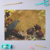 Vintage Raven en Red Roses Halloween Tissuepapier (Craft)