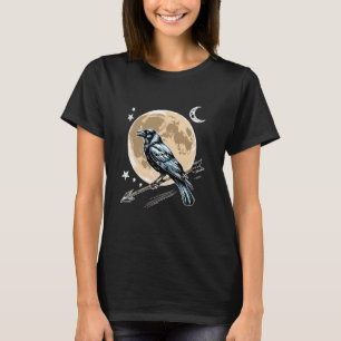Vintage Raven Gedecoreerde Look Vogel T-shirt Here