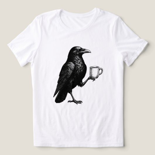 Vintage Raven Koffie  Tri-Blend Shirt (Design voorkant)