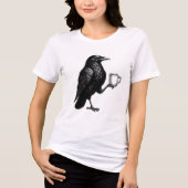 Vintage Raven Koffie  Tri-Blend Shirt (Voorkant)