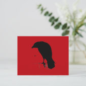 Vintage Raven over bloedrode Sjabloon Briefkaart (Staand voorkant)