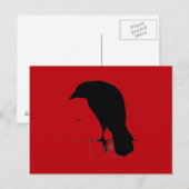 Vintage Raven over bloedrode Sjabloon Briefkaart (Voorkant / Achterkant)