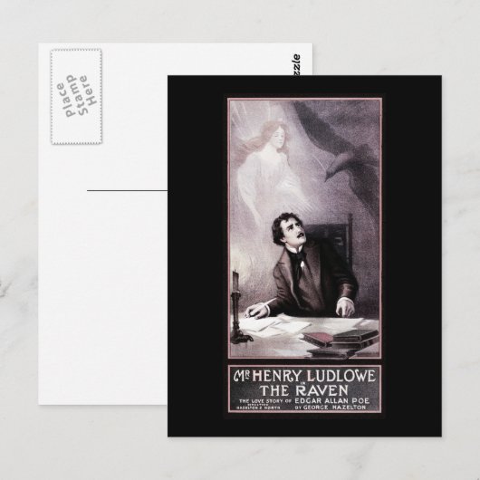 Vintage Raven Theatrical Briefkaart (Voorkant / Achterkant)