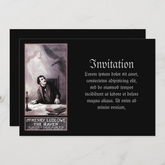 Vintage Raven Theatrical Kaart (Voorkant / Achterkant)