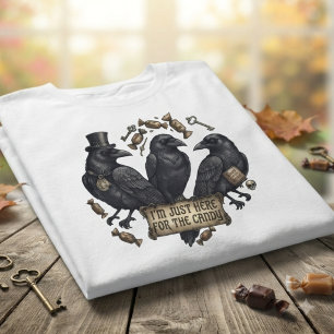 Vintage Raven Trio Halloween Snoepgoed T-shirt