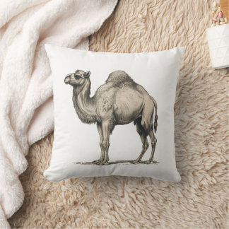 Vintage Realistic Camel Illustration-Desert Camel Kussen