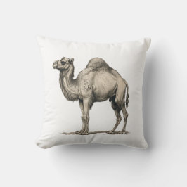 Vintage Realistic Camel Illustration-Desert Camel Kussen