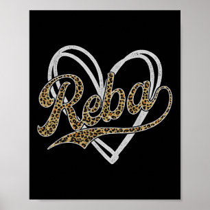 Vintage Reba naam retro stijl 70s 80s eerst voor m Poster
