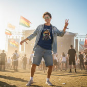 Vintage Rebel Biker Dog T-Shirt