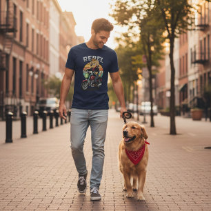 Vintage Rebel Biker Hond T-Shirt