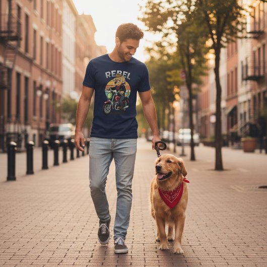 Vintage Rebel Biker Hond T-Shirt