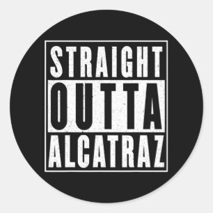 Vintage recht uit Alcatraz Grappig Trump Costu Ronde Sticker