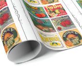 Vintage reclameetiketten cadeaupapier (Rol Hoek)