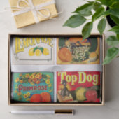Vintage reclameetiketten tissuepapier (Geschenk)