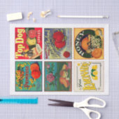 Vintage reclameetiketten tissuepapier (Craft)