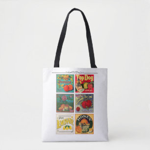 Vintage reclameetiketten tote bag