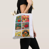 Vintage reclameetiketten tote bag (Dichtbij)