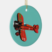 Vintage Red Airplane Keramisch Ornament (Rechts)