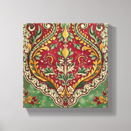 Vintage Red and Green Carpet Canvas Afdruk