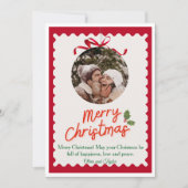 Vintage Red and Green Illustrated Merry Christmas  Feestdagenkaart (Voorkant)