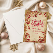 Vintage Red Berry Holiday Party Feestdagenkaart