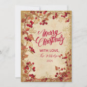 Vintage Red Berry Holiday Party Feestdagenkaart (Voorkant)