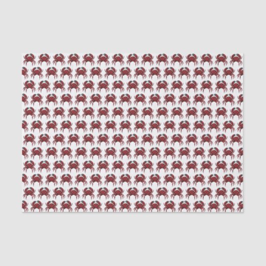 Vintage Red Black Crab #1 Tekening Tissuepapier (Voorkant)