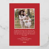 Vintage Red Bow Christmas 2 Photo Folie Feestdagenkaart (Achterkant)