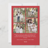 Vintage Red Bow Christmas 5 Photo Feestdagenkaart (Achterkant)