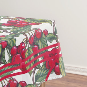 Vintage Red Cherry Fruit Pattern Kitchen Picnic Tafelkleed