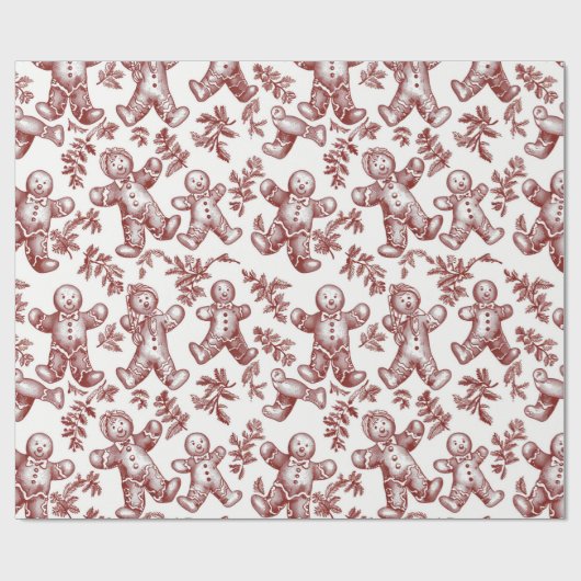 Vintage Red Christmas Cadeaupapier (Vlak)