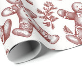 Vintage Red Christmas Cadeaupapier (Rol Hoek)