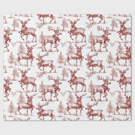 Vintage Red Christmas Cadeaupapier (Vlak)