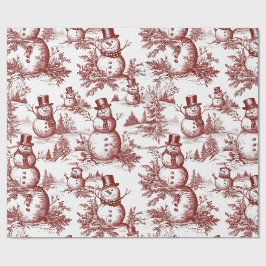 Vintage Red Christmas Cadeaupapier (Vlak)