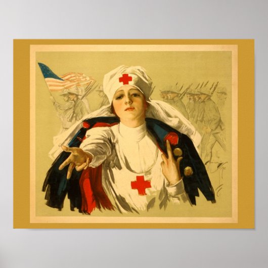 Vintage Red Cross Nurse Poster (Voorkant)