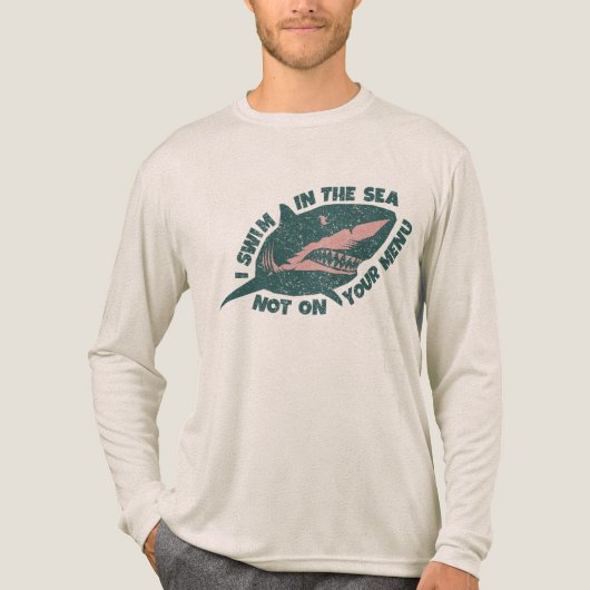 Vintage Red de Haaien Tri-Blend Shirt (Voorkant volledig)