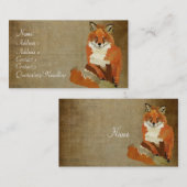 Vintage Red Fox Visitekaartje (Voorkant / Achterkant)