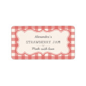 Vintage Red Gingham Jar Label (Voorkant)