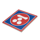 Vintage Red Mori Japan Samurai Mon Oriëntaalse Kun Tegeltje (Zijkant)