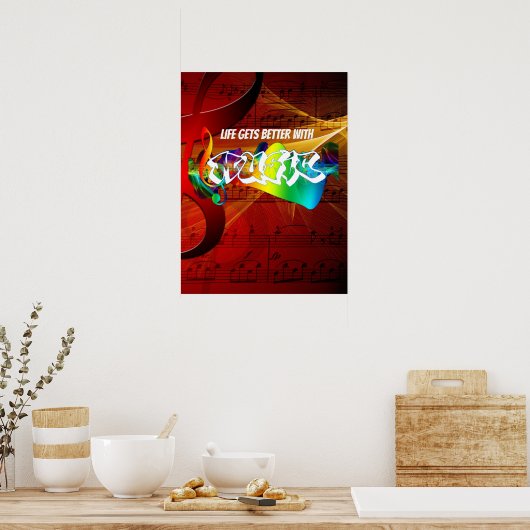 Vintage Red Musical Teacher Poster (Keuken)