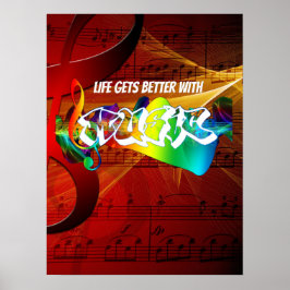 Vintage Red Musical Teacher Poster