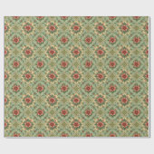 Vintage Red Poinsettia Tile Pattern Cadeaupapier (Vlak)