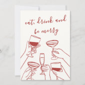 Vintage Red Retro Christmas Card Feestdagenkaart (Voorkant)