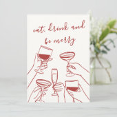 Vintage Red Retro Christmas Card Feestdagenkaart (Staand voorkant)