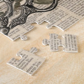 Vintage Red Rose & Scissors Botanical Collage Legpuzzel (Zijkant)