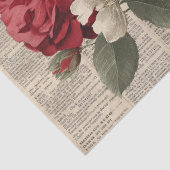 Vintage Red Rose & Scissors Botanical Collage Tissuepapier (Detail)
