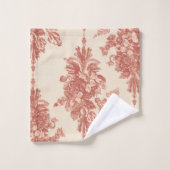 Vintage Red Tapestry Design, Christmas Romance Bad Handdoek (Wasdoekje)